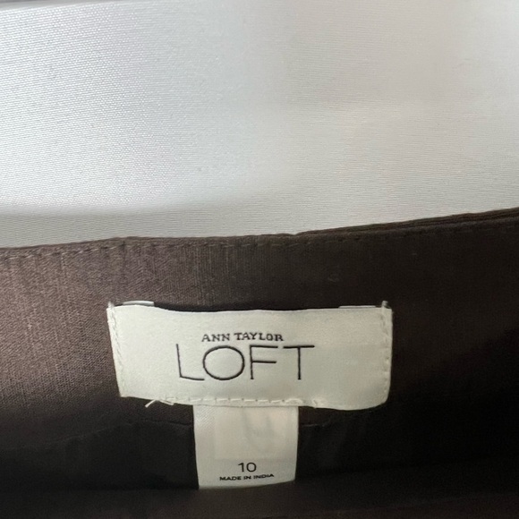 Ann Taylor Loft Women's Brown Embroidered Pencil Skirt - Picture 3 of 4